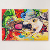 Cute Modern Golden Retriever Street Art Legpuzzel (Horizontaal)