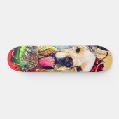 Cute Modern Golden Retriever Street Art Persoonlijk Skateboard (Horizontaal)