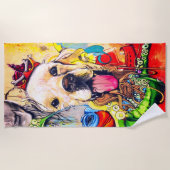 Cute Modern Golden Retriever Street Art Strandlaken (Voorkant)