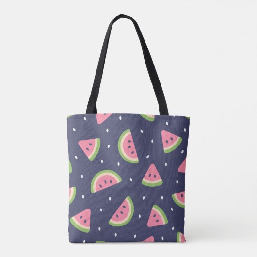 Cute Modern Green Pink Watermeloen Fruit Pattern Tote Bag (Achterkant)