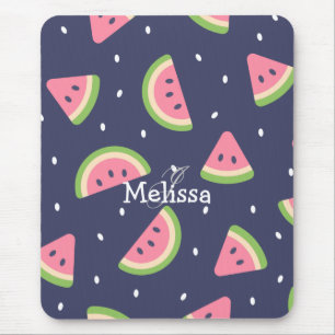 Cute Modern Green Pink Watermelon Pattern Muismat
