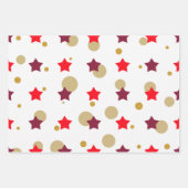 Cute Modern Green Red Stars kerstcadeau Inpakpapier Vel (Voorkant 3)