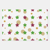 Cute Modern Green Red Stars kerstcadeau Inpakpapier Vel (Voorkant 2)