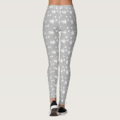 Cute Modern Grey and White Stylish Stars Leggings (Achterkant)