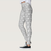 Cute Modern Grey and White Stylish Stars Leggings (Links)