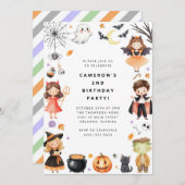 Cute Modern Halloween Birthday Costume Party Kaart (Voorkant / Achterkant)