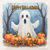 Cute Modern Halloween Spooky Collection Glazen Onderzetter (Voorkant)