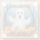 Cute Modern Halloween Spooky Collection Glazen Onderzetter (Achterkant)