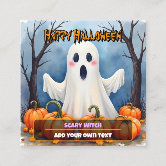 Cute Modern Halloween Spooky Collection Vierkante Visitekaartje (Voorkant)