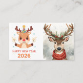 cute modern happy new year business card visitekaartje (Voorkant)