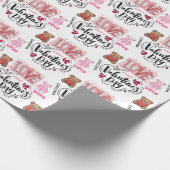 Cute Modern Happy Valentines Day Typography Name  Cadeaupapier (Hoek)