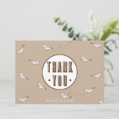 Cute Modern - Hartelijk dank - Kaart met papieren  (Staand voorkant)