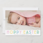 Cute Modern Hoppy Easter Holiday-fotokaart Feestdagenkaart (Voorkant)