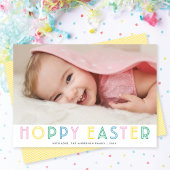 Cute Modern Hoppy Easter Holiday-fotokaart Feestdagenkaart