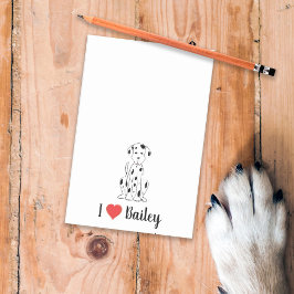 Cute Modern I Love My Dog Puppy Pet Post-it® Notes