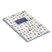 Cute Modern Insect Bugs Pattern Notitieboek (Rechterzijde)