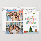 Cute Modern Jolly Memorable Happy Kerstmis Kaart (Voorkant / Achterkant)