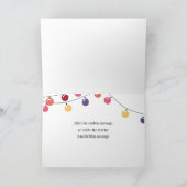 Cute Modern Kerstmis Llama String Lights Feestdagen Kaart (Binnen)