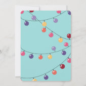 Cute Modern Kerstmis Llama String Lights Feestdagenkaart (Achterkant)