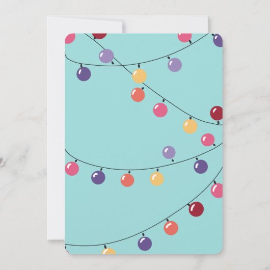 Cute Modern Kerstmis Llama String Lights Feestdagenkaart (Achterkant)