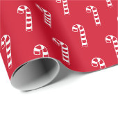 Cute Modern kerstsnoepriet op rood Cadeaupapier (Rol Hoek)