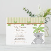 Cute Modern Koala Baby shower Uitnodiging (Staand voorkant)