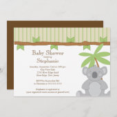 Cute Modern Koala Baby shower Uitnodiging (Voorkant / Achterkant)