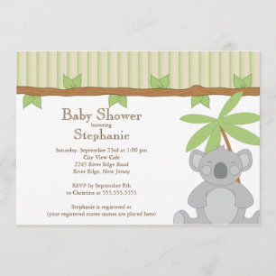 Cute Modern Koala Baby shower Uitnodiging
