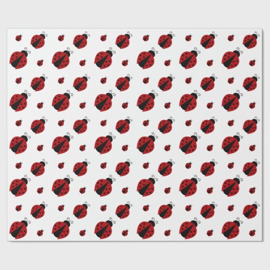 Cute Modern Ladybug Pattern Cadeaupapier (Vlak)