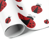 Cute Modern Ladybug Pattern Cadeaupapier (Rol Hoek)