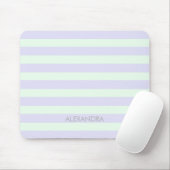 Cute Modern Lavender & Mint Green Striped Muismat (Met muis)