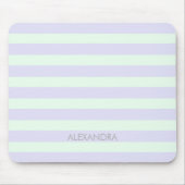 Cute Modern Lavender & Mint Green Striped Muismat (Voorkant)
