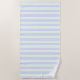 Cute Modern Lavender & Mint Green Striped Strandlaken