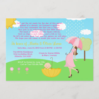 Cute Modern Ma en Baby Boy Baby Sprinkle Kaart