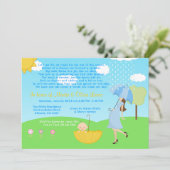 Cute Modern Ma en Baby Boy Baby Sprinkle Kaart (Staand voorkant)