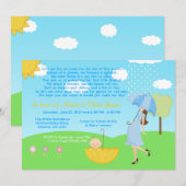 Cute Modern Ma en Baby Boy Baby Sprinkle Kaart (Voorkant / Achterkant)