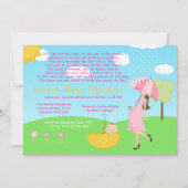 Cute Modern Ma en Baby Girl Baby Sprinkle Kaart (Voorkant)