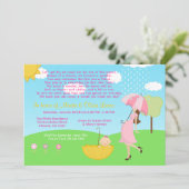 Cute Modern Ma en Baby Girl Baby Sprinkle Kaart (Staand voorkant)