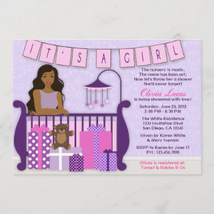 Cute Modern Ma in Nursery Baby shower nodigt uit Kaart