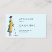 Cute Modern Maid Cleaning Housekeeping Services Visitekaartje (Achterkant)