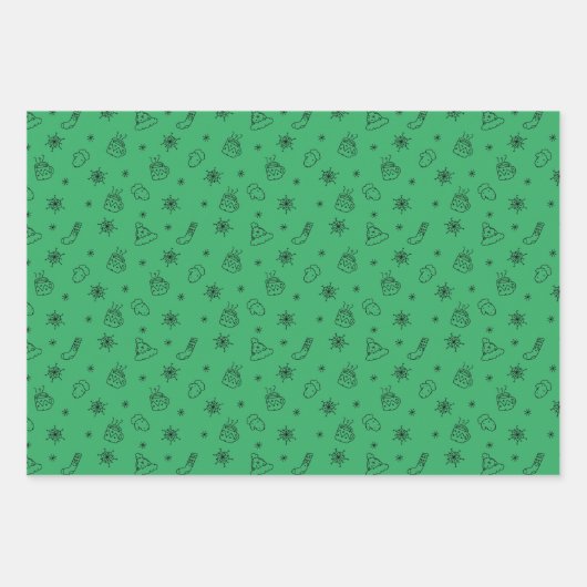 Cute Modern Minimal Kerstmis Inpakpapier Vel (Voorkant 3)