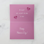 Cute Modern Minimalist Hearts Moederdag Feestdagen Kaart (Binnen)