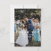 Cute Modern Minimalist Overlay Text Wedding Bedankkaart (Voorkant)