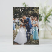 Cute Modern Minimalist Overlay Text Wedding Bedankkaart (Staand voorkant)