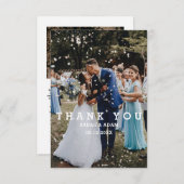 Cute Modern Minimalist Overlay Text Wedding Bedankkaart (Voorkant / Achterkant)