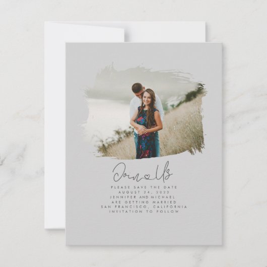 Cute Modern Minimalist sluit zich aan bij ons spar Save The Date (Voorkant)