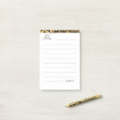 Cute Modern Minimalistic Abstract Grey Gold Post-it® Notes (Op bureau)