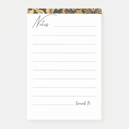 Cute Modern Minimalistic Abstract Grey Gold Post-it® Notes (Voorkant)