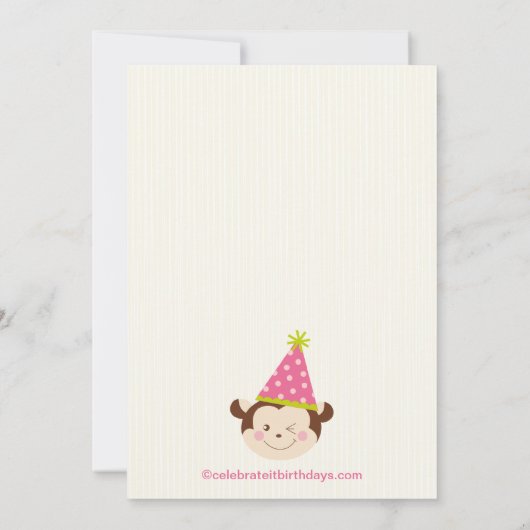 Cute Modern Monkey 1st Birthday Party Invitations Kaart