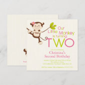 Cute Modern Monkey 2e verjaardag Kaart (Voorkant / Achterkant)